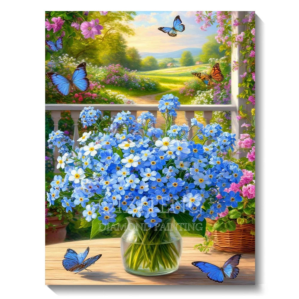 Set Diamond Painting – Cascadă și Apus de Soare, Peisaj Natură 5D