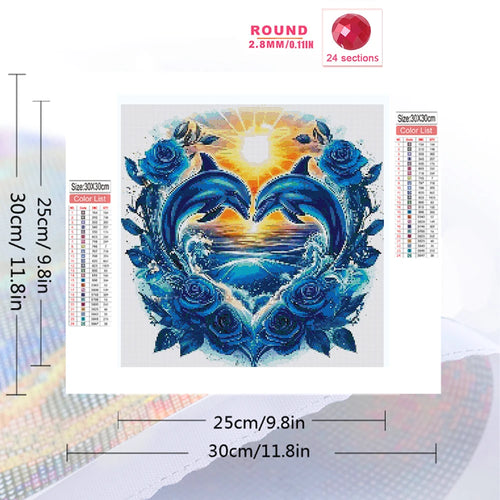 Set Diamond Painting – Delfin MomoArt, Broderie cu Diamante, Pătrat sau Rotund