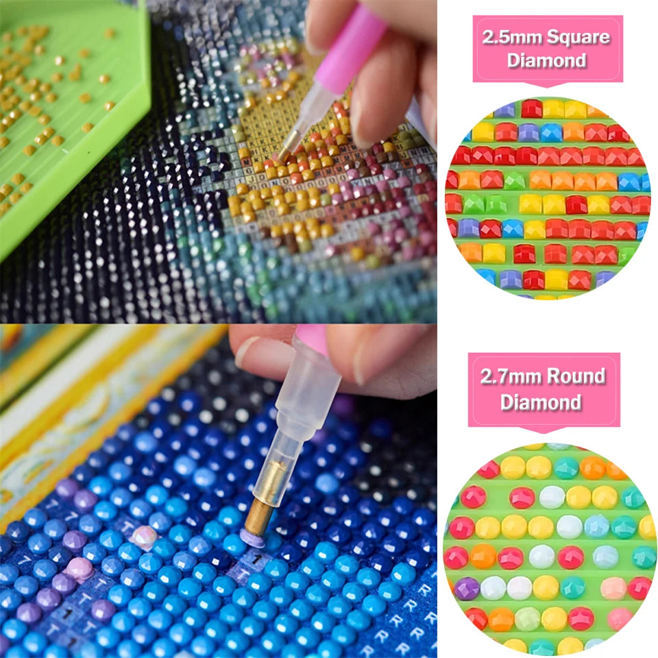 Set Diamond Painting – Phoenix Curcubeu Magic, Mozaic 5D, Pătrat sau Rotund
