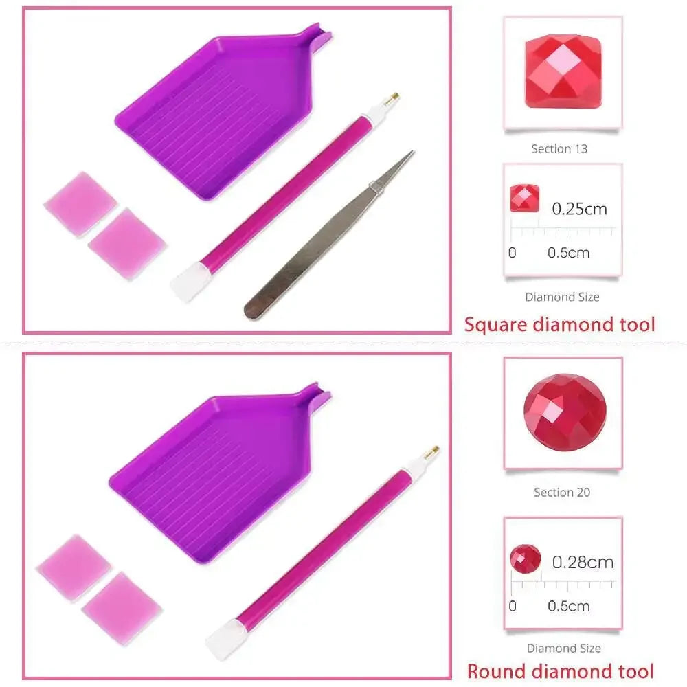 Set Diamond Painting – Delfin MomoArt, Broderie cu Diamante, Pătrat sau Rotund