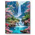 Set Diamond Painting – Cascadă și Apus de Soare, Peisaj Natură 5D
