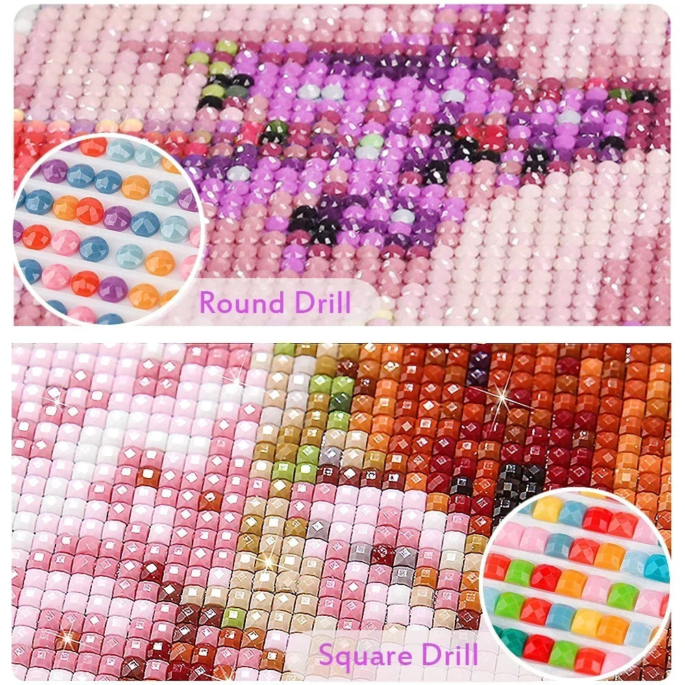 Set Diamond Painting – Cascadă și Apus de Soare, Peisaj Natură 5D